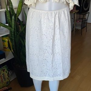 Urban Outfitters White Cotton Knee Length Skirt